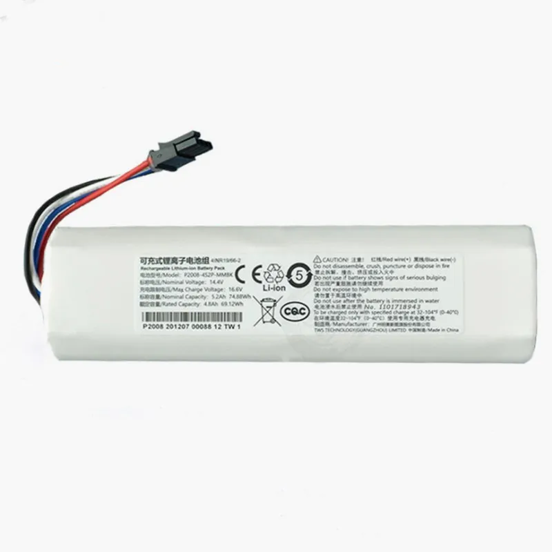 Batteria Originale Per Dreame Robot Aspirapolvere Dreame D10 Plus 5200Mah Batteria Agli Ioni Di Litio 4 Inr19/66-2