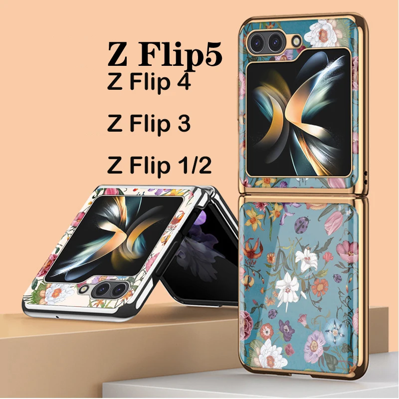 Per Samsung Galaxy Z Flip 5 Z Flip 4 Z Flip 3 Z Flip 2 Z Flip 1 Custodia Rigida Antiurto In Acrilico Floreale Vintage