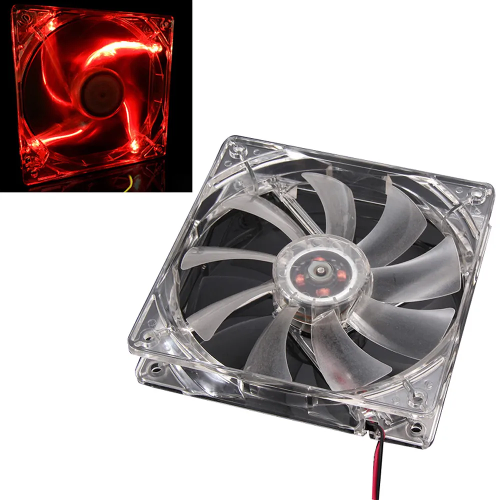 Computer Ventola Rossa 4 Led Neon Light Pc Clear Quad 120Mm Cooling Mod Case Cpu Raffreddamento Raffreddamento Radiatore Ventilador Pc Cooler Master