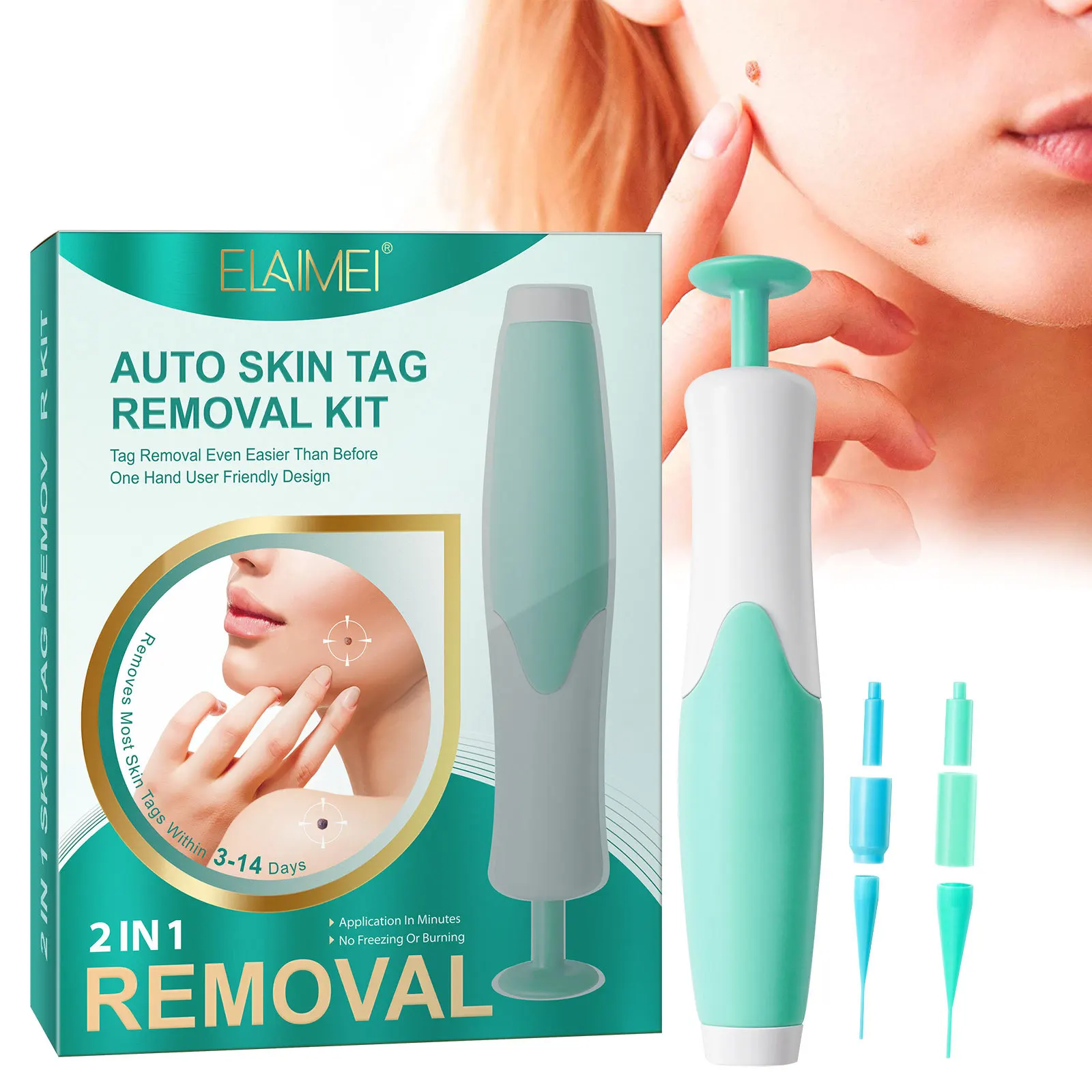 Auto Skin Tag Removal Kit 2-8Mm Band Indolore Mole Wart Skin Tag Remover Pen Wart Dot Trattamenti Di Mais Strumento Di Bellezza Del Viso Del Corpo