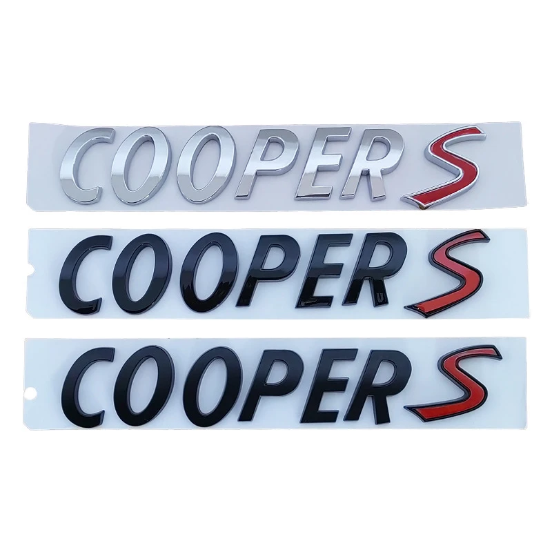 3D Abs Chrome Black Logo Mini Cooper S Emblem Letters Sticker Car Trunk Badge Per Mini Cooper S R56 R53 R60 F56 F56 Accessori