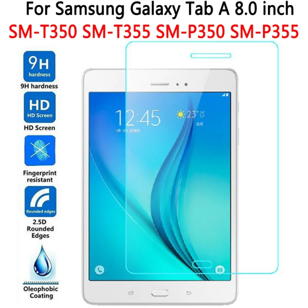 2 Pz 9 H Vetro Temperato Per Samsung Galaxy Tab 8.0 Sm-T350 Sm-T355 Protezione Dello Schermo Per Samsung Galaxy Tab Un 8.0 P350 P355