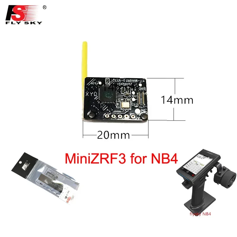 Mini Ricevitore Flysky Fs-Minizrf3 2.4G Compatibile Per Flysky Noble Nb4 Per Auto Mini-Z Evo Rc