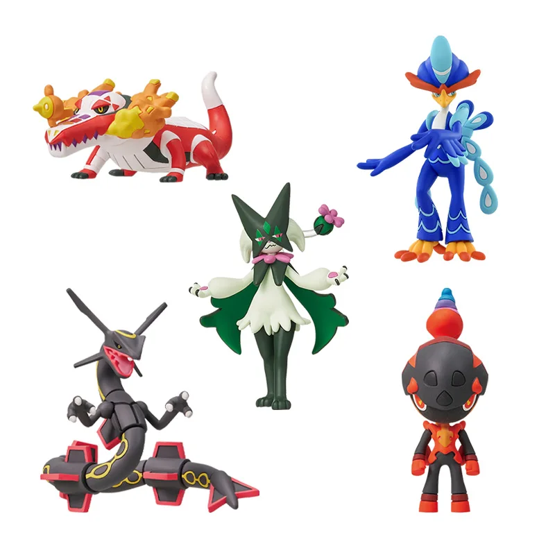 Nuovo Pokemon Tomy Toy Pokemon Figure Quaquaval Skeledige Meowscarada Charcadet Rayquaza Original Pvc Action Collection Toy
