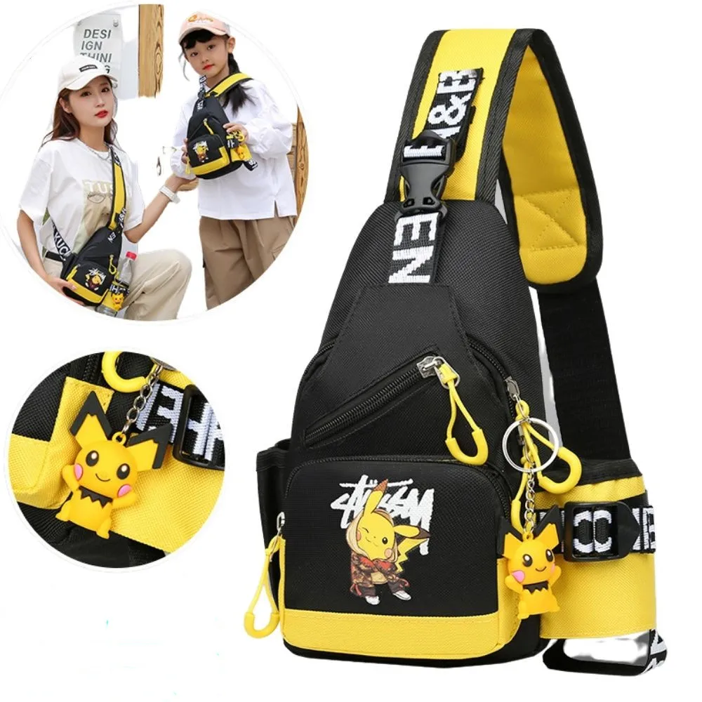 Bolso De Hombro De Pokemon Para Hombres Y Mujeres, Bolso De Pecho De Lona Para Jóvenes, Pikachu Deportivo De Bolso Cruzado, Bols