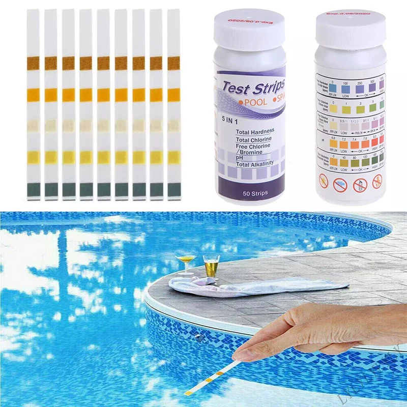 50 Pz Strisce Reattive Per Cloro Ph Multiuso Piscina Spa Strisce Reattive Giardino Piscine Esterne Tester Per Acqua Carta Cloro Piscina