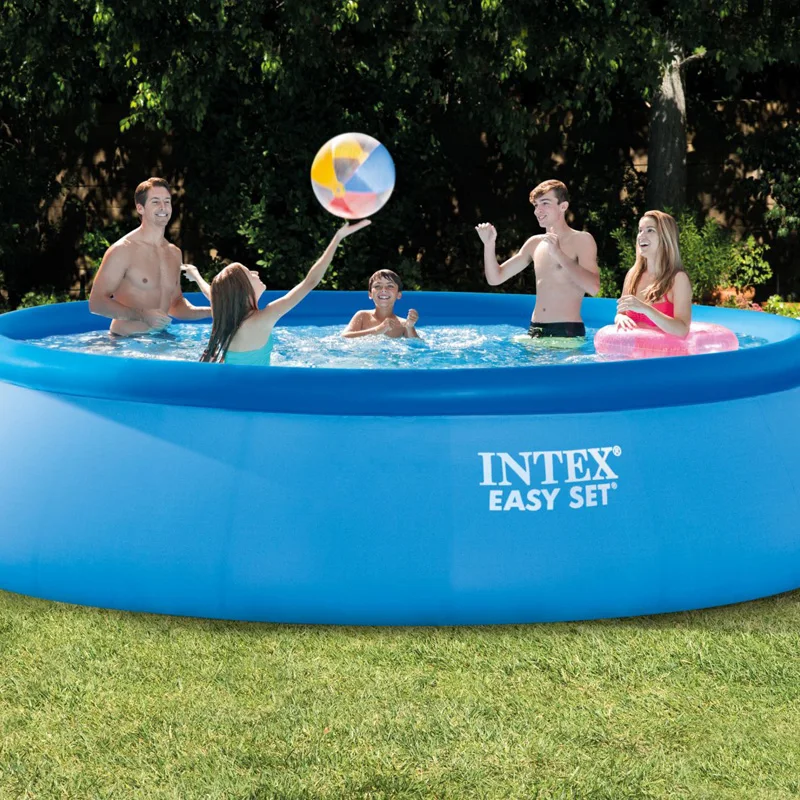 Intex 15 Piedi 457*84Cm Piscina Fuori Terra Piscina Facile Set Piscina Estate Gioco Piscina Famiglia Piscina Scala Filtro Pompa Set