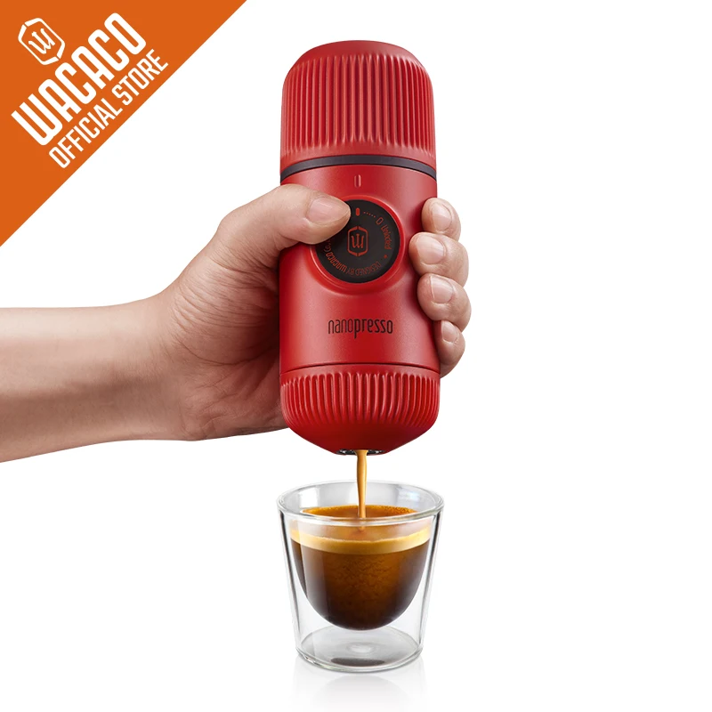 Macchina Per Caffè Espresso Portatile Wacaco Nanopresso, Versione Di Aggiornamento Di Minipresso, Pressione 18 Bar, Red Patrol Edition.