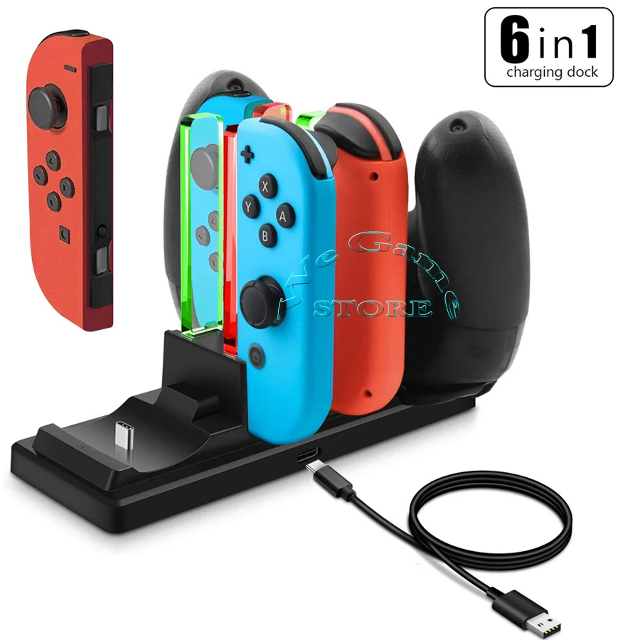 Nitendo Nintendo Switch Accessori Caricabatterie Nintendoswitch 4 Joycon 2 Pro Controller Dock Station Di Ricarica Per Nintendo Switch