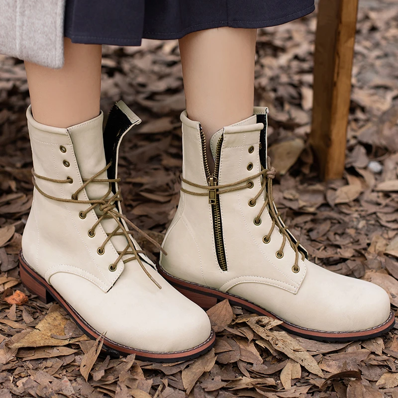 Stivali Da Donna, Cravatte Con Zip, Doc Martens Botas Blancas Mujer Bottines Stivali Western Da Cowboy Bota Motociclista Muslimate