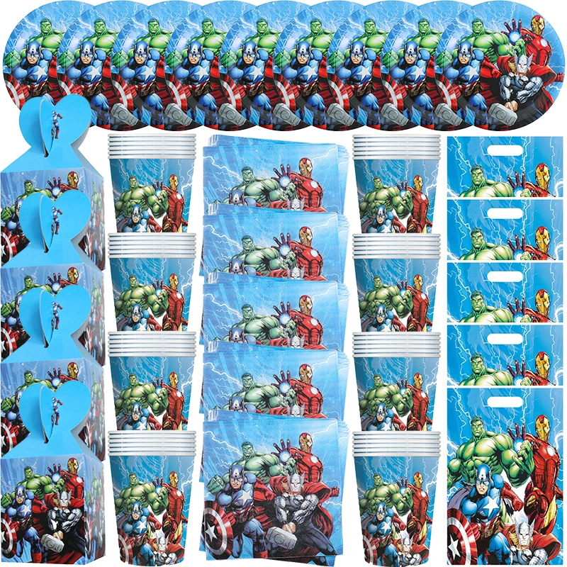 Supereroe Festa Di Compleanno Decorazione The Avengers Spiderman Tema Stoviglie Set Iron Man Balloon Kit Forniture Per Bambini Boy Favors