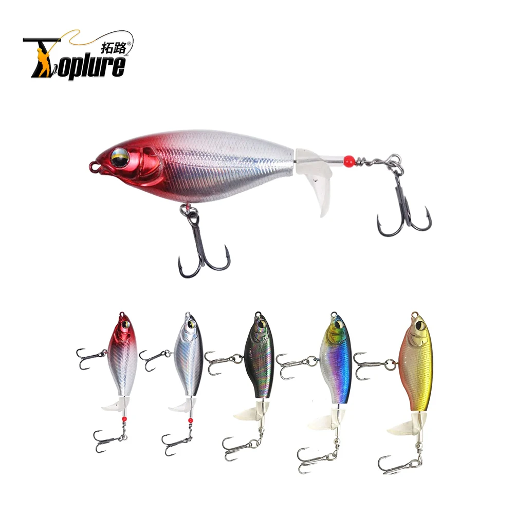 Tolure Plopping/Plopper Minnow Lure Realistico Swimbait Floating Minnow Kit Con Coda Rotante 6G 10G Topwater Fishing Lure Kit