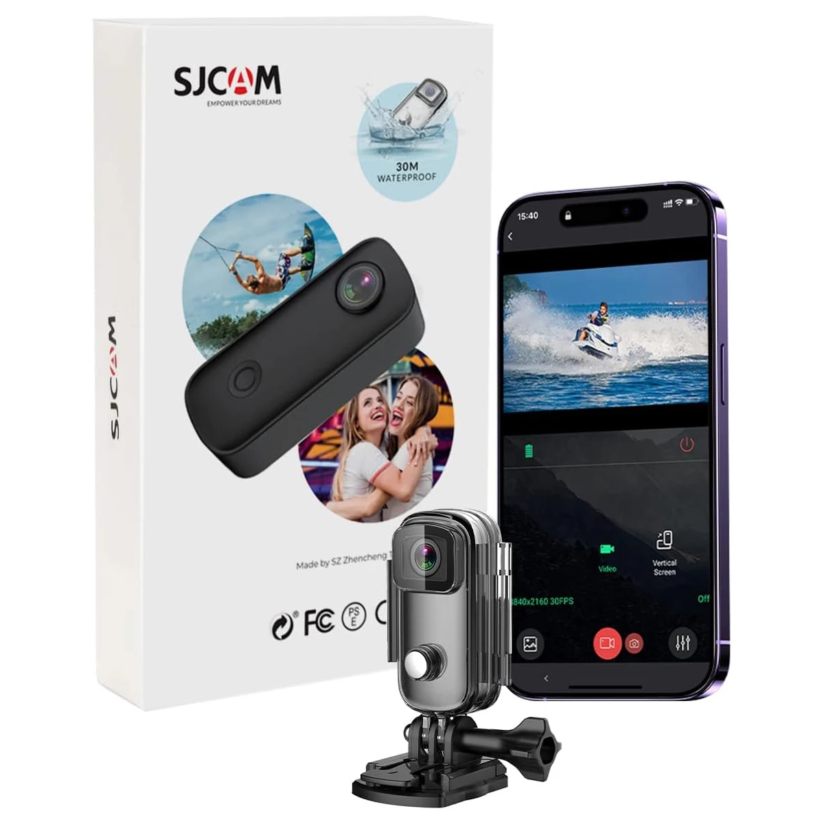C100 + 4K/30Fps Action Camera Bike Moto Casco Fotocamera Outdoor Wifi Mini Thumb Camera Sport Dv Car Dvr Indossabile Body Cam