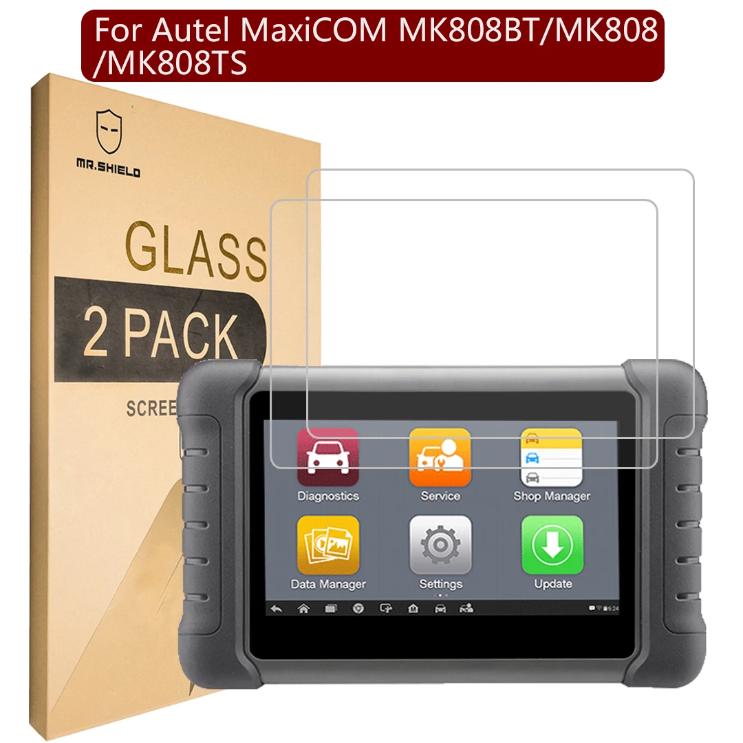 Mr.Shield [Pellicola Salvaschermo In Confezione Da 2 Per Autel Maxicom Mk808Bt/Mk808/Mk808Ts, (Vetro Temperato) Autel Maxicheck Mx808 / Maxipro Mp8
