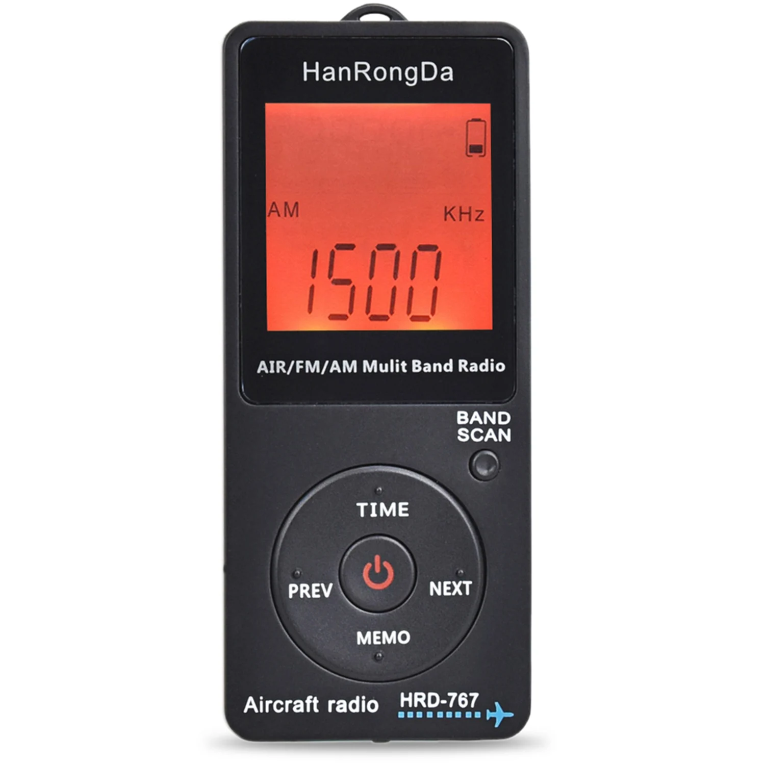 Hanrongda Radio Aircraft Band Ricevitore Fm/Am/Air Radio World Band Con Display Lcd Lock Button Pocket Radio Con Auricolare