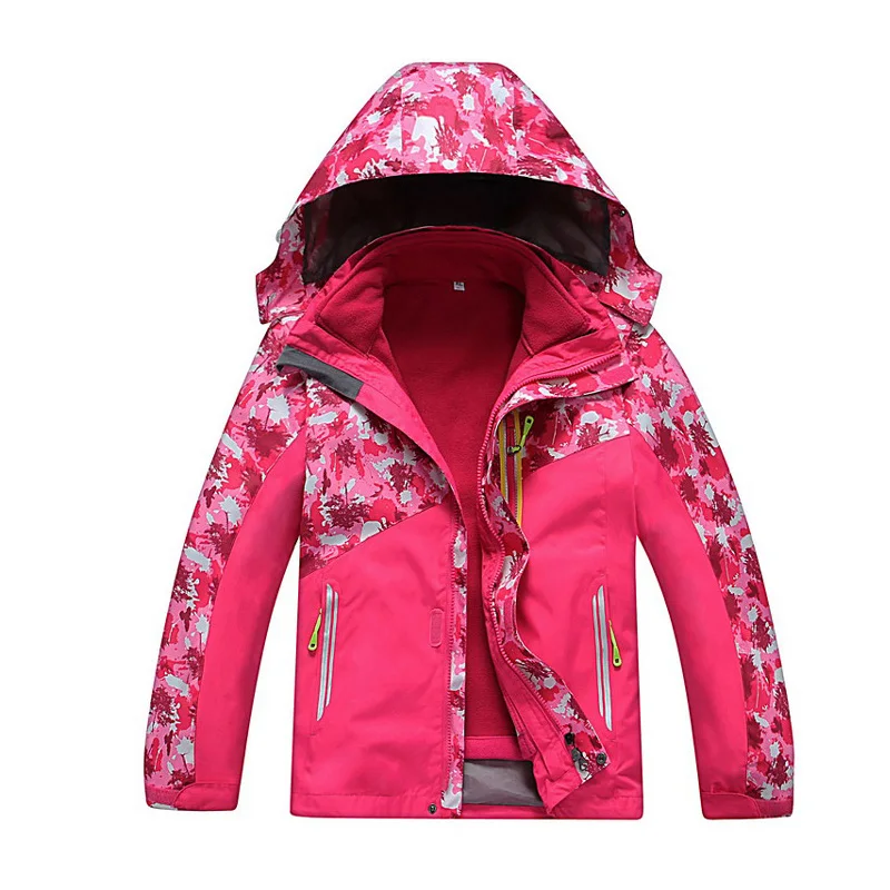 Giacca Da Sci Per Bambini Cappotto Invernale Impermeabile 3 In 1 Giacche Mimetiche Da Arrampicata In Pile Da Ragazzo Isolate Con Cappuccio