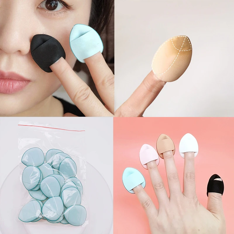 3/10Pcs Mini Size Finger Puff Set Cuscino Cosmetico Professionale Puff Concealer Foundation Detail Puff Makeup Sponge Beauty Tool