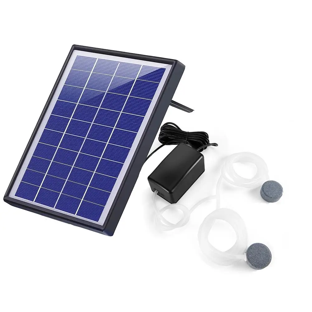6W Solar Powered Oxygen Pump Low Noise Air Pump For Outdoor Fish Tank Pool Pond
