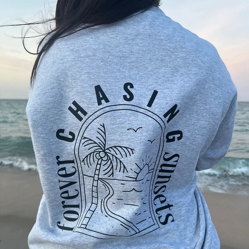 Forever Chasing Markets Stampa Sul Retro Pullover Grafici Da Donna Girocollo In Cotone Sciolto Top Autunnali Spessi Maglioni Vintage