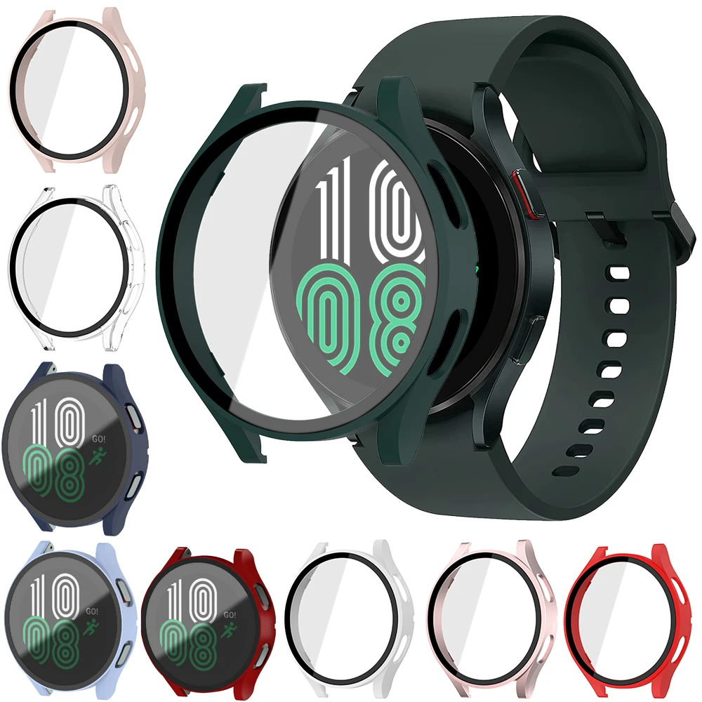 Vetro + Cover Per Samsung Galaxy Watch 4 40Mm 44Mm Cassa Dell'Orologio, Copertura All Around Paraurti Protettivi Galaxy Watch 4 40Mm 44Mm Custodia