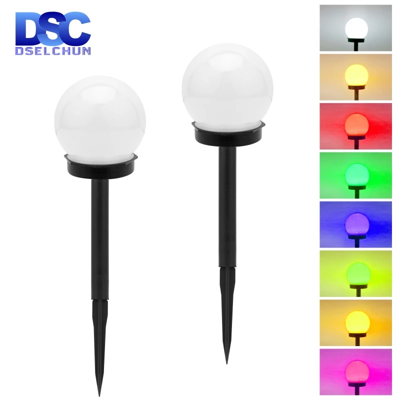 2/4/6/8Pcs Led Lawn Lamp Round Ball Solar Pathway Lights Paesaggio Impermeabile Outdoor Yard Sepolto Luci Notturne Lampada Da Terra Da Giardino