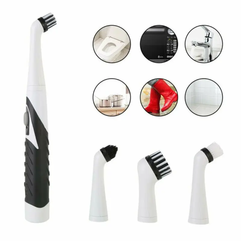 Spazzola Elettrica Multifunzione Sonic Scrubber Spazzola Per Pulizia Domestica Spazzola Per Pulizia Domestica 4 Testine Novità