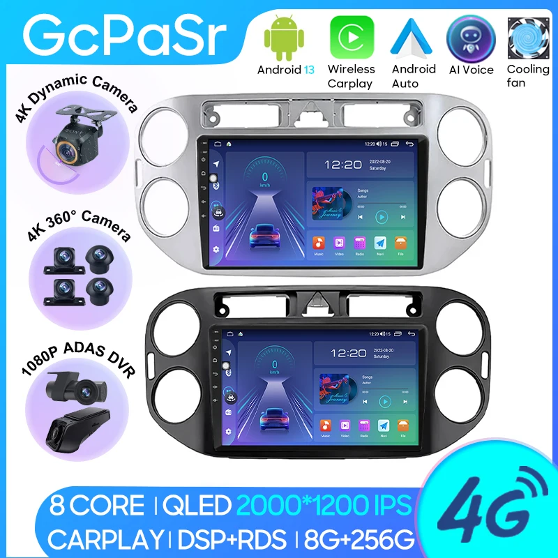 Autoradio Android 13 Carplay Per Volkswagen Vw Golf 5 Plus Tiguan 2007-2016 Navigazione Gps Android Auto Stereo No 2Din 5G Wifi