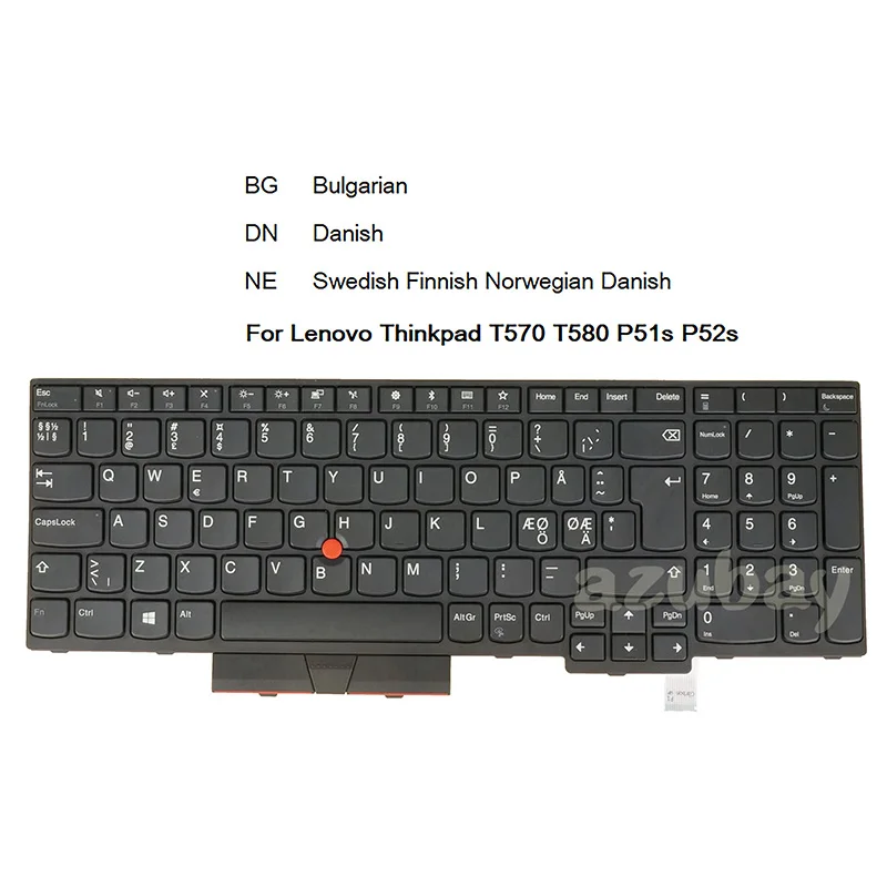 Tastiera Per Lenovo Thinkpad 01 Hx218 01 Hx178 01 Hx204 01 Er520 01 En948 01 Hx159 01 Hx199, 01 Hx186 01 Hx146 Bulgaro Danese Nordico