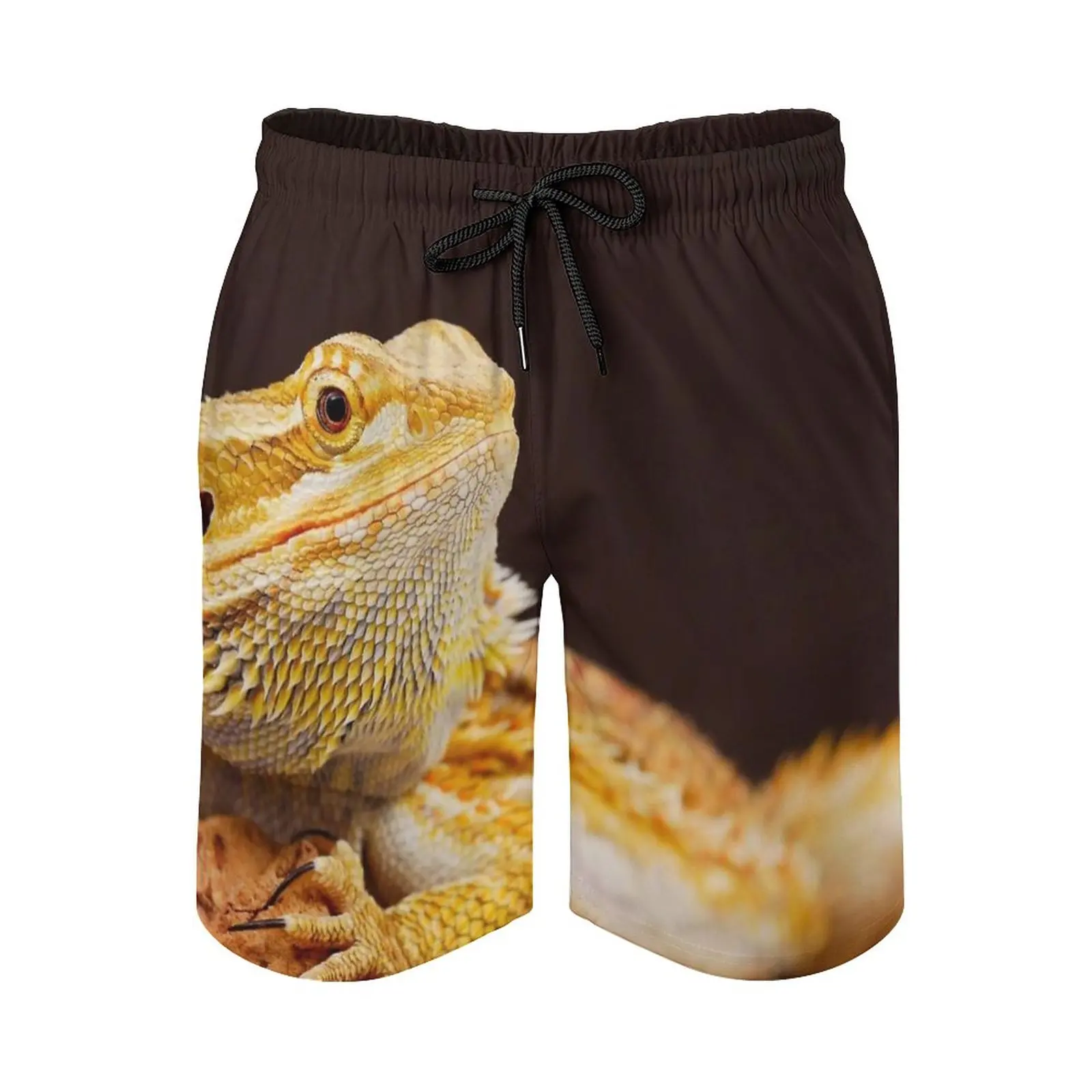 Central Bearded Dragon ( Pogona Vitticeps ) Men'S Swim Trunks Quick Dry Volley Beach Shorts With Pockets For Men'S Animal