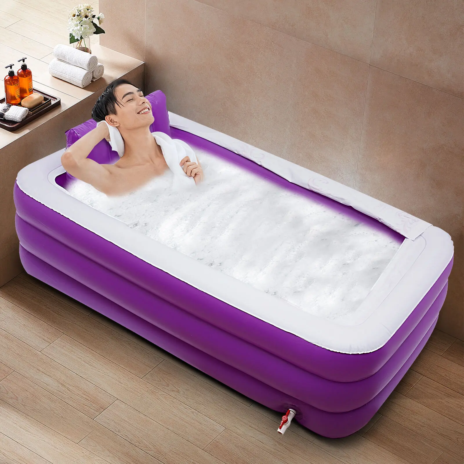 Mobile Faltbare Erwachsene Sauna Muslimpvc Aufblasbare Badewanne Spa Aufblasbar Faltbar Planschbecken 180 Cm