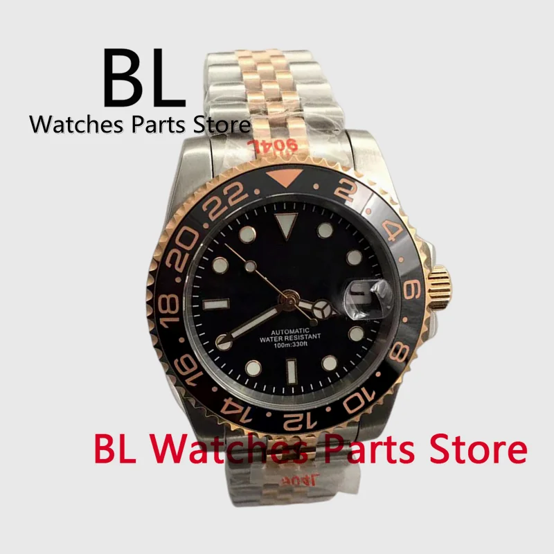 Bliger 40Mm Diver Watch Nh35 Luxury Men Orologi Meccanici Two-Tone Gold Jub Braceletsapphire Crystal 10Bar Impermeabile Luminoso