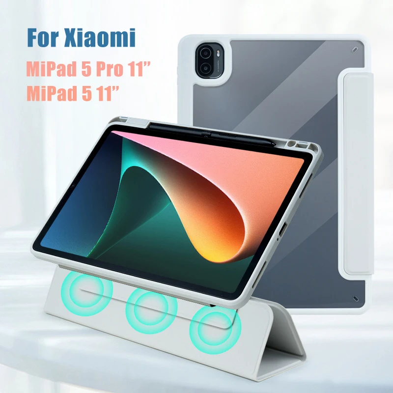 For Xaiomi Mipad 5 Pro 5G Case Magnetic Detachable Cover For Mipad 5 Mipad 5 Pro 2021 Tablet 11 Inch Funda With Pencil Holder