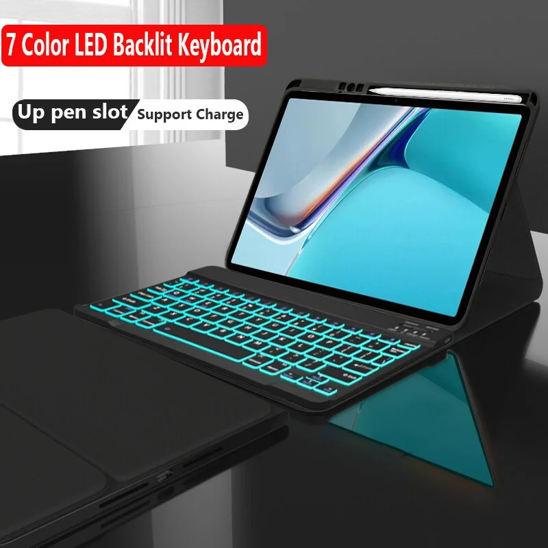 Per Xiaomi Pad 5 Pro Custodia Per Tastiera Retroilluminata A 7 Colori Per Xiaomi Pad 5 Pad 5 Pro 11 "Tastiera Bluetooth Cover In Pelle Pu