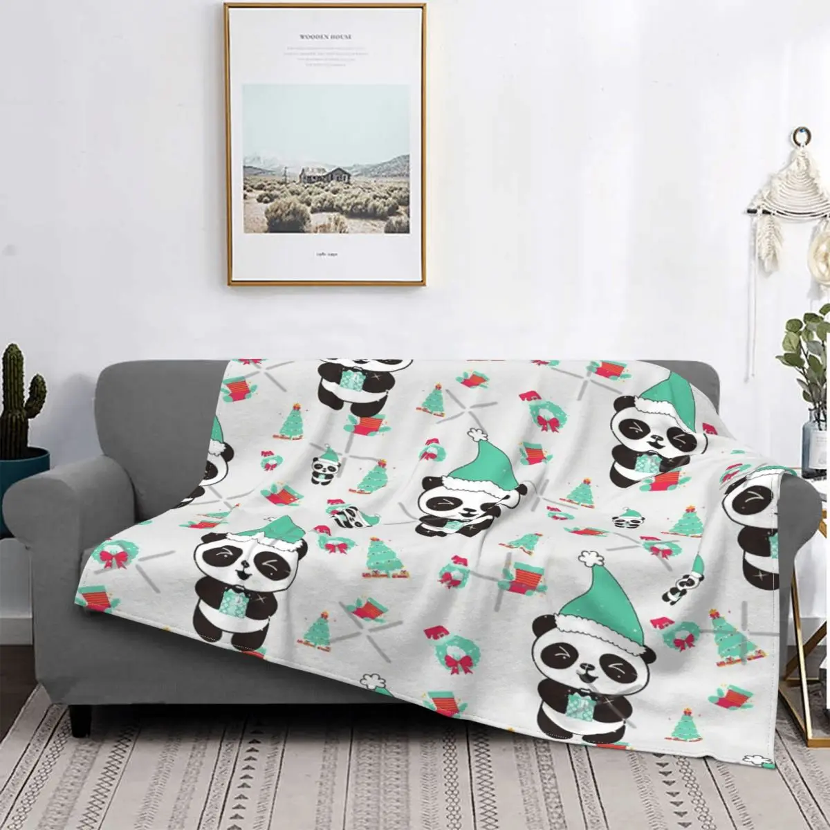 Manta Con Capucha Para Bebé, Cobertor De Cama A Cuadros, Bonito, Ideal Para Dormir, Panda Wake 2