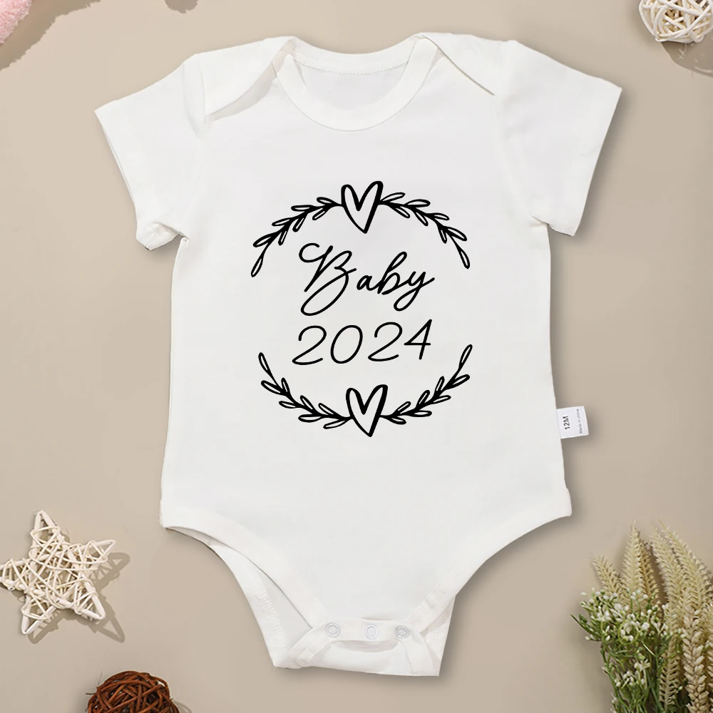 Baby 2024 Capodanno Ragazzo Ragazza Vestiti Moda Estetica Popolare Tutine Girocollo Cotone Comodo Neonato Body Ropa De Bebé
