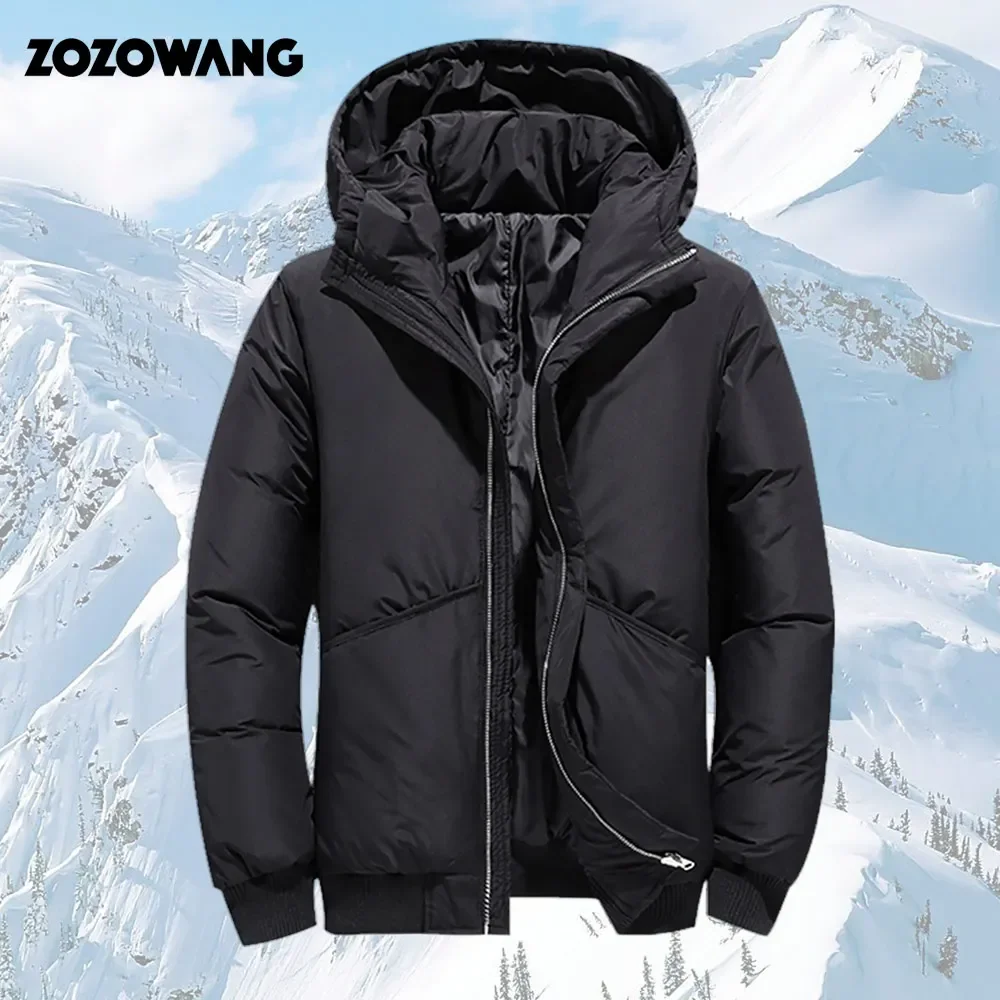 Zozoowang 2023 Giacca Invernale Da Uomo Piumino D'Anatra Bianco Parka Casual Piuma D'Oca Cappotto Invernale Da Uomo Cappuccio Giacche Impermeabili Cal