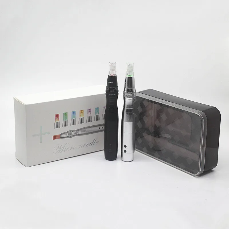 7 Colori Led Photon Elettrico Derma Penna Automatica Timbro Fotone Micro Aghi Dermapen Rughe Acne Cicatrice Rimuovi Strumento Di Cura Della Terapia De