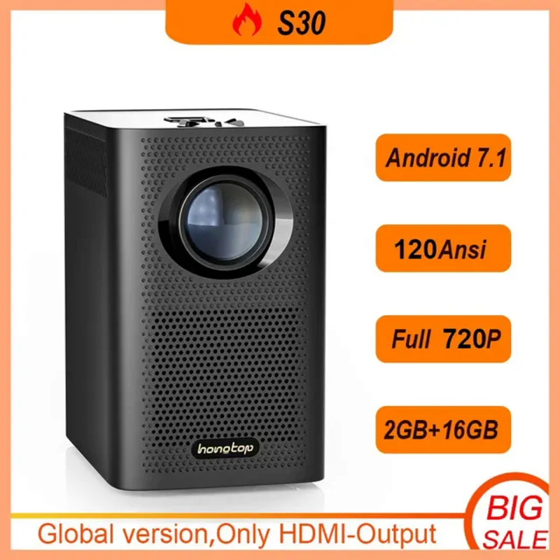 S30 Android 7.1 Mini Proiettore 1280*720P S30 Mini Proiettori Proiettore Wifi Android Proiettore 2Gb 16Gb Proiettori Portatili
