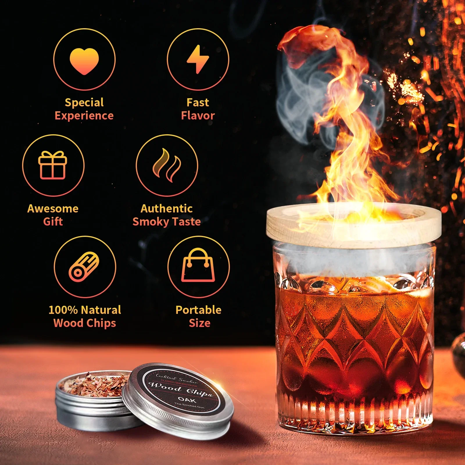 Kit Affumicatore Per Cocktail Con Torcia Kit Per Bevande Per Fumatori Di Whisky Vecchio Stile Kit Infusore Per Fumatori Per Cocktail Di Brandy Bourbon