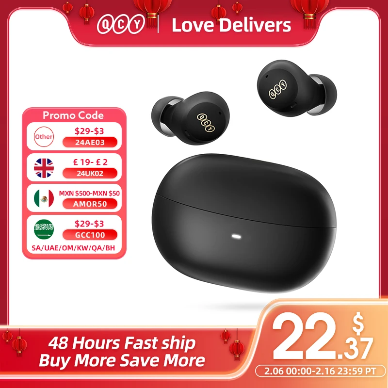 [$29-$3 Promo Code:24Ae03]Qcy Ht07 Anc Auricolari Wireless 40Db Noise Cancelling Tws Auricolari 6 Mic Ai Hd Call Bluetooth 5.2 Hifi Headphone 32H Ripr