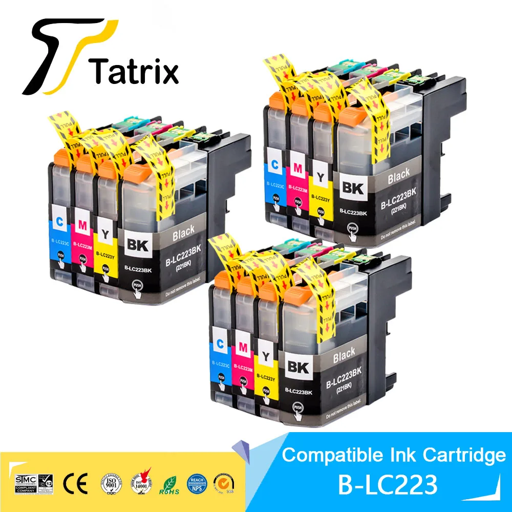 Tatrix Con Chip Lc223 Lc221 Cartuccia Di Inchiostro Compatibile Per Stampante Brother Mfc-J4420Dw/J4620Dw/J4625Dw/J480Dw/J680Dw/J880Dw