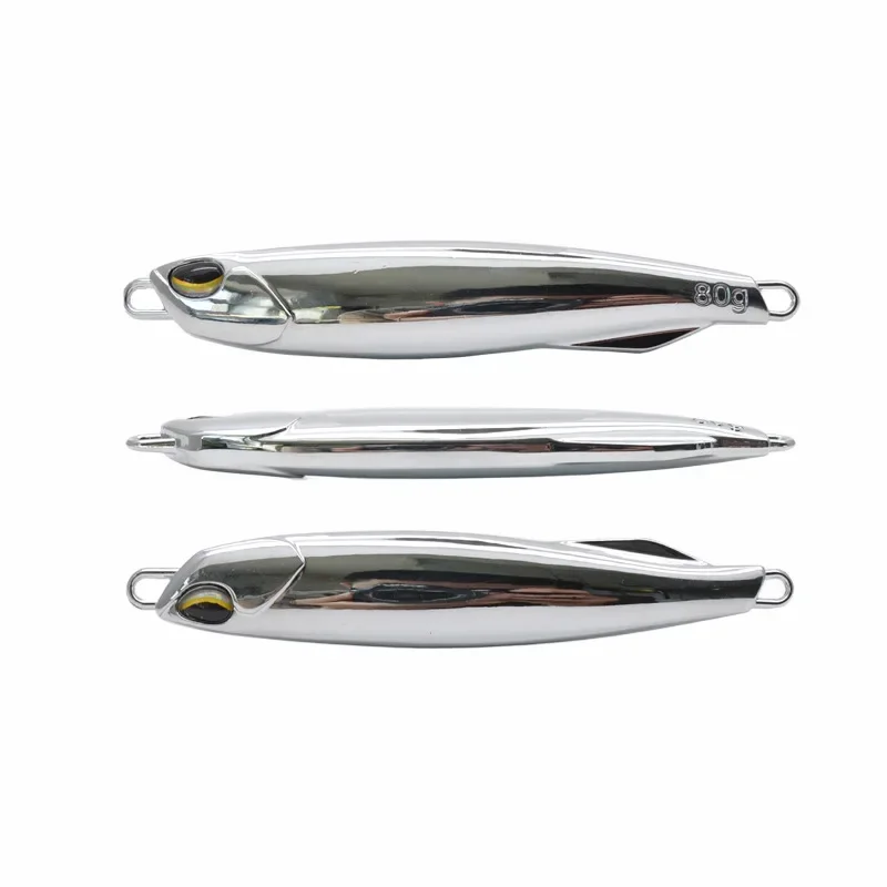 5 Pz/Lotto Chrome Drag Metal Cast Slim Fishing Jigs Rocks Beach Fishing Bait Peche For Duo
