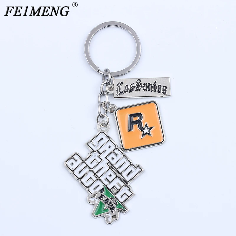 Ps4 Gta 5 Gioco Portachiavi Grand Theft Auto 5 Portachiavi Per Fan Xbox Pc Rockstar Portachiavi 4.5Cm Llaveros Uomo Donna Bigiotteria