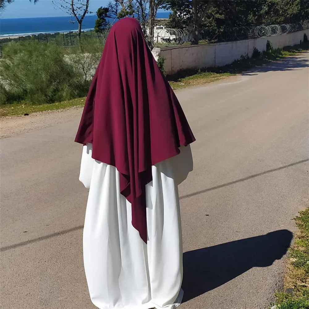 Ramadan Khimar Arabo Preghiera Indumento Abaya Donne Musulmane Overhead Hijab Dress Burqa Niqab Islamico Un Pezzo Amira Foulard Avvolge