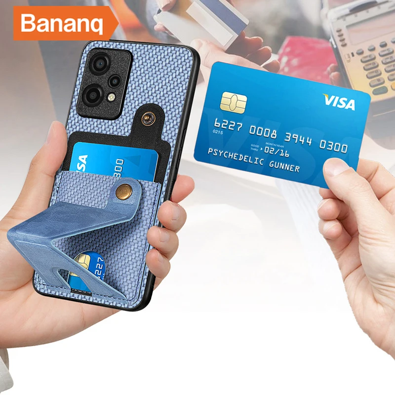 Portacarte Magnetico Bananq Custodia A Portafoglio Per One Plus 11 10T Custodia In Pelle In Fibra Di Carbonio Per One Plus Nord Ce 5G