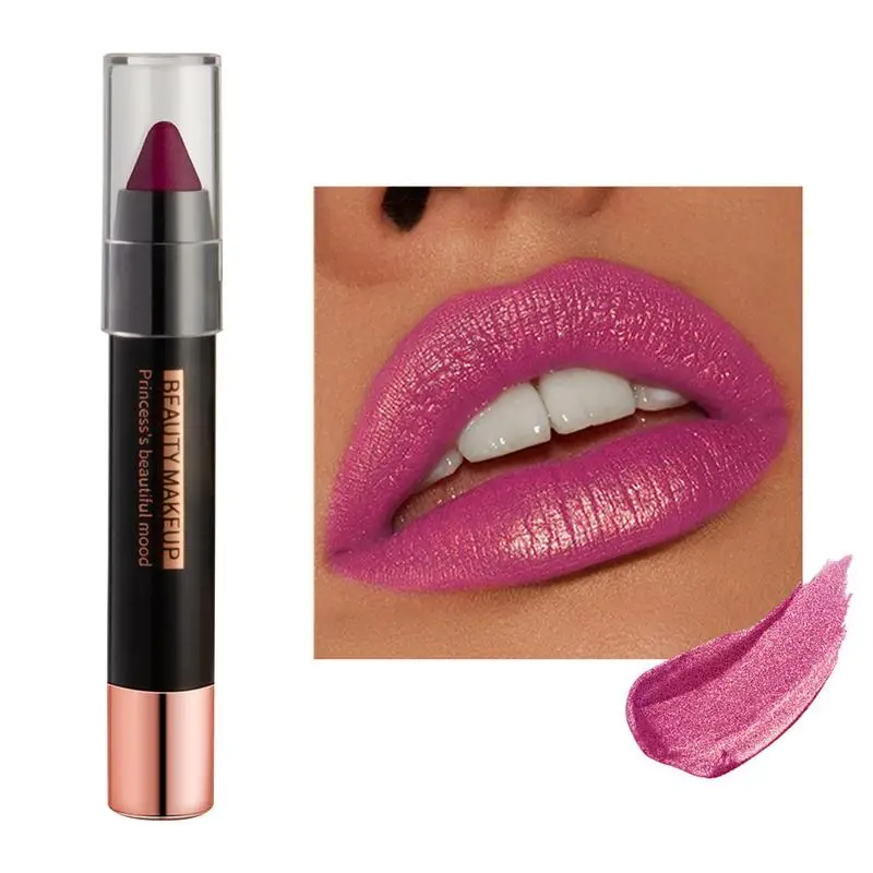 Diamond Glitter Lipstick Matita Labbra Cremosa A Prova Di Sbavature Matita Labbra Luccicante 2-In-1 Matita Labbra E Rossetto Rossetto Glitter Nudo