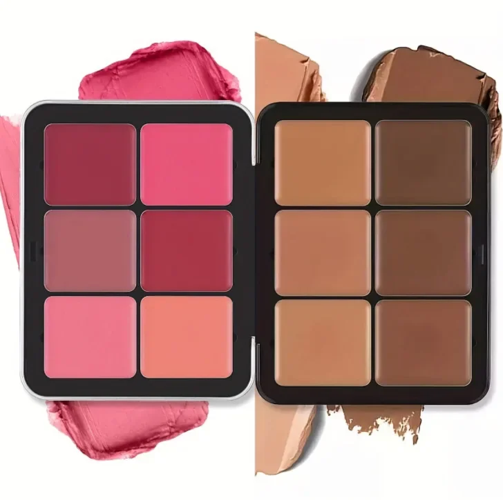 12 E 16 Colori Creamy Blush Palette Matte Blush Cream Cover Long Lasting Rouge Cream Fard Concealer All-In-One Makeup Palette