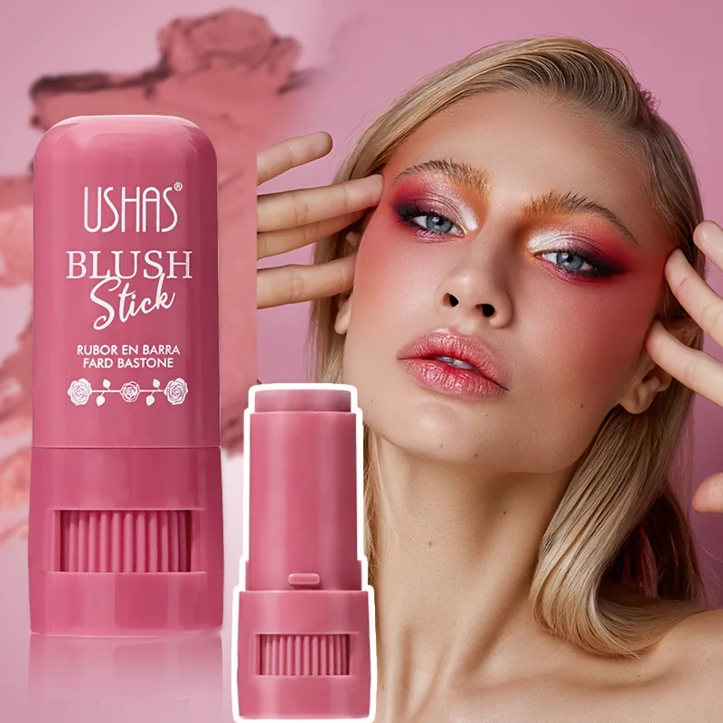 Multiuso Blush Stick Solid Moisturizer Stick Shadow Lips Cheek Blusher Pink Red Orange Waterproof Peach Creamy Makeup