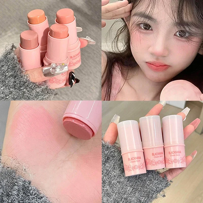 1Pc Blush Stick Cream Matte Cheek Face Contour Makeup Peach Creamy Rouge Stick Waterproof Brightening Rouge Cosmetics For Women