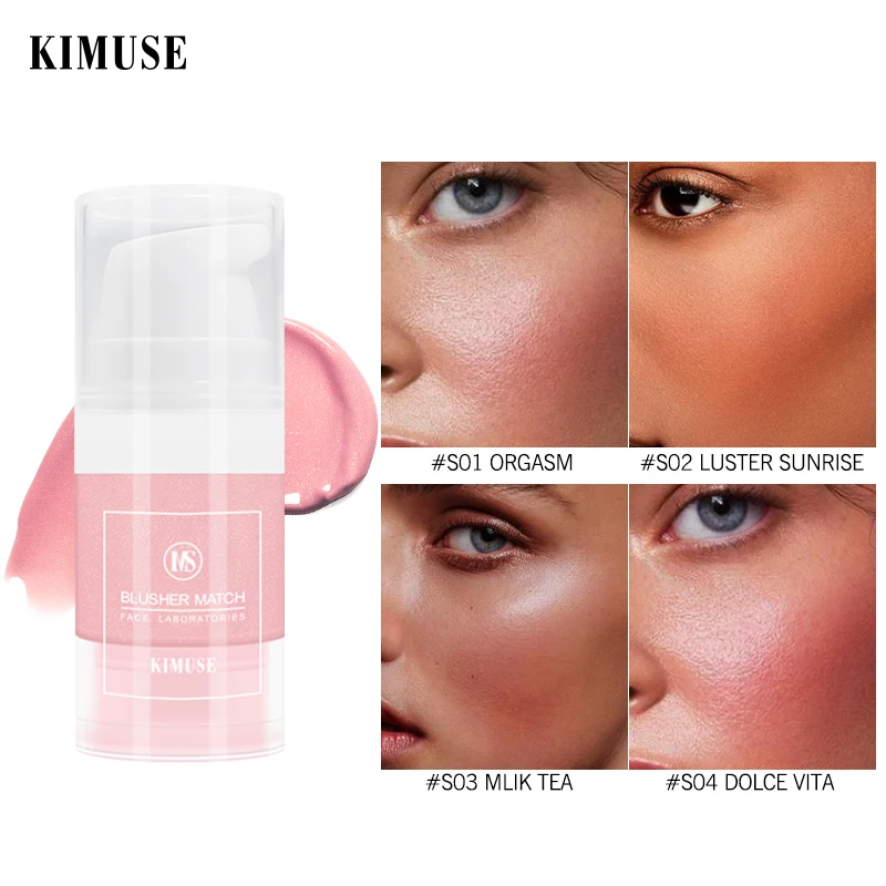 Natural Dazzle Liquid Blush Matte Silky Creamy Cheek Rouge Contouring Brighten Skin Tone Waterproof Liquid Blusher Trucco Viso